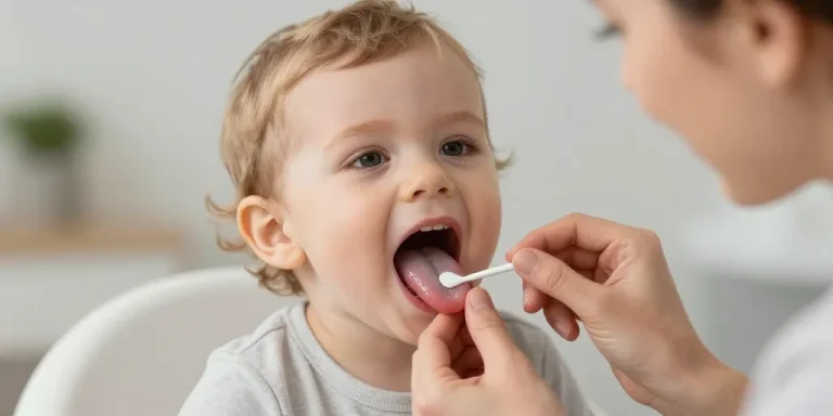 tache blanche sur la langue bébé 2 ans