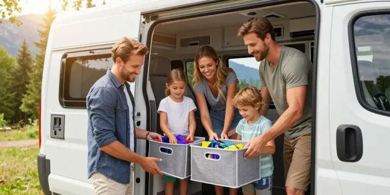 famille en camping car